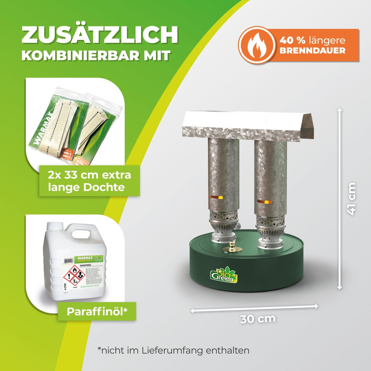 Paraffin Gewächshausheizung "Warmax Power 5" 600 Watt - BioGreen GmbH