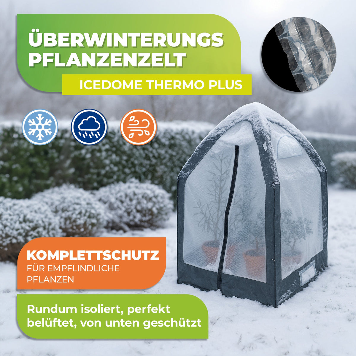 zelt für pflanzen im winter Überwinterungszelt "ICEDOME ThermoPLUS Deluxe" L 120 x B 120 x H 183 c