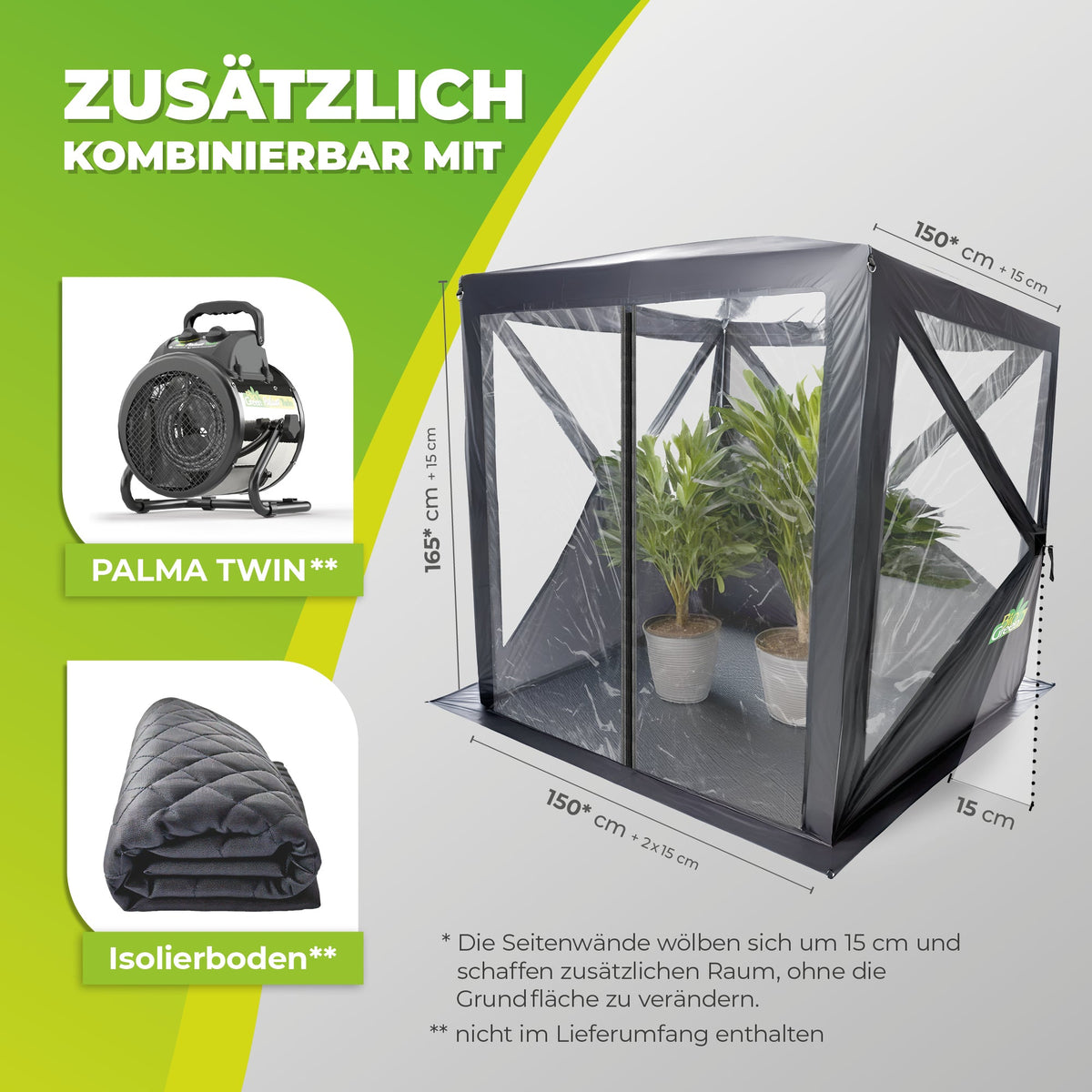 PREMIUM Überwinterungszelt ALASKA L 150 x 150 x 180 cm - BioGreen GmbH