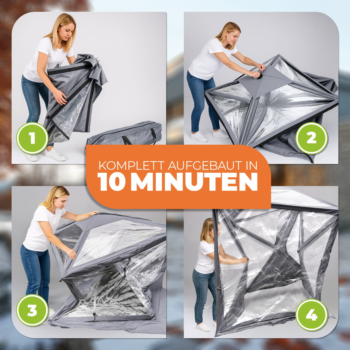 thermomatte zelt PREMIUM Überwinterungszelt ALASKA XL 200 x 200 x 230 cm