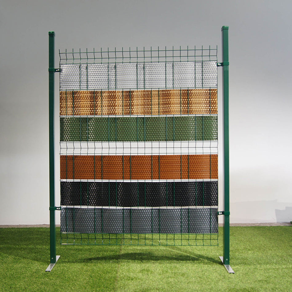 Sichtschutzstreifen Rattan-Optik für Doppelstabmattenzaun, 255 cm Blickdicht aus Polyrattan, Dunkelbraun