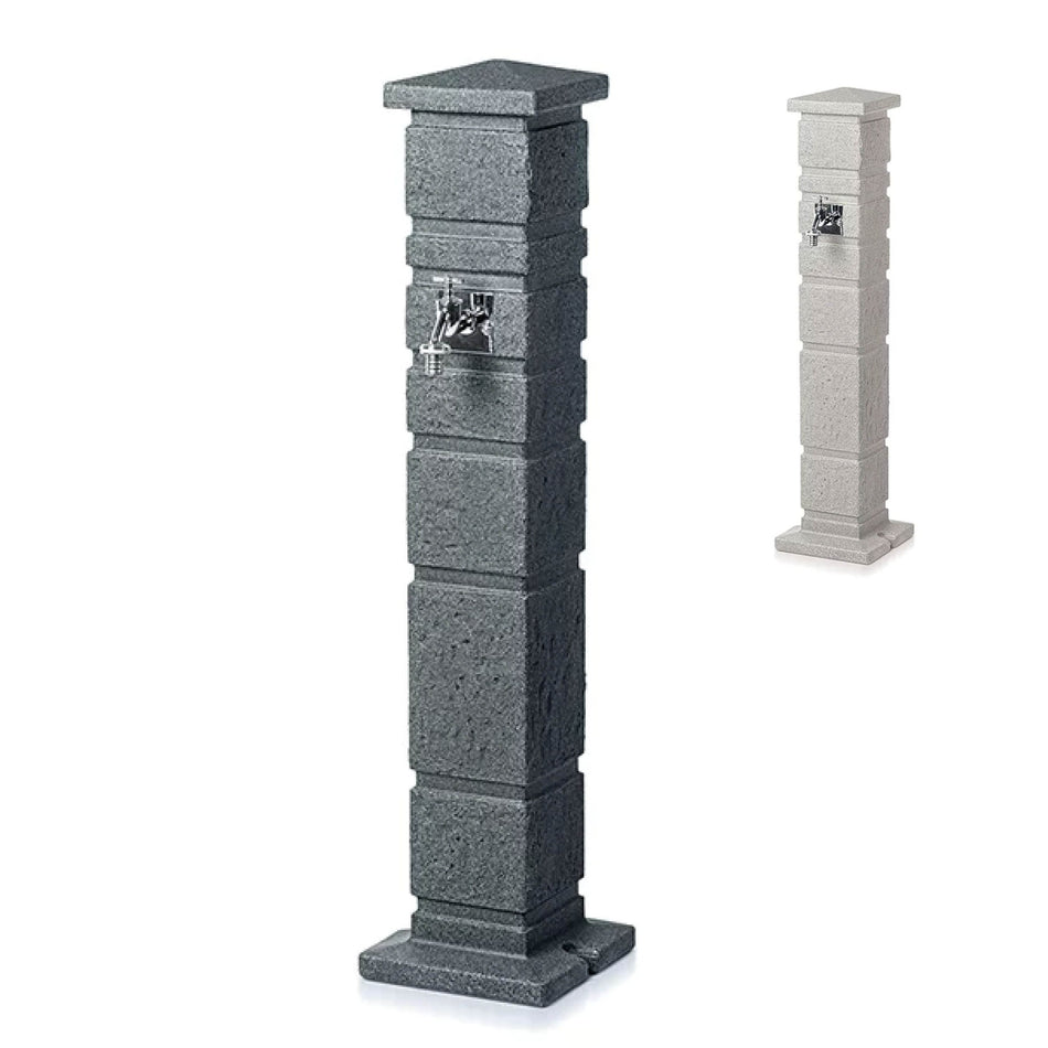 Wasserzapfsäule ROMANA, vers. Farben, gemauerte Granitsteinoptik
