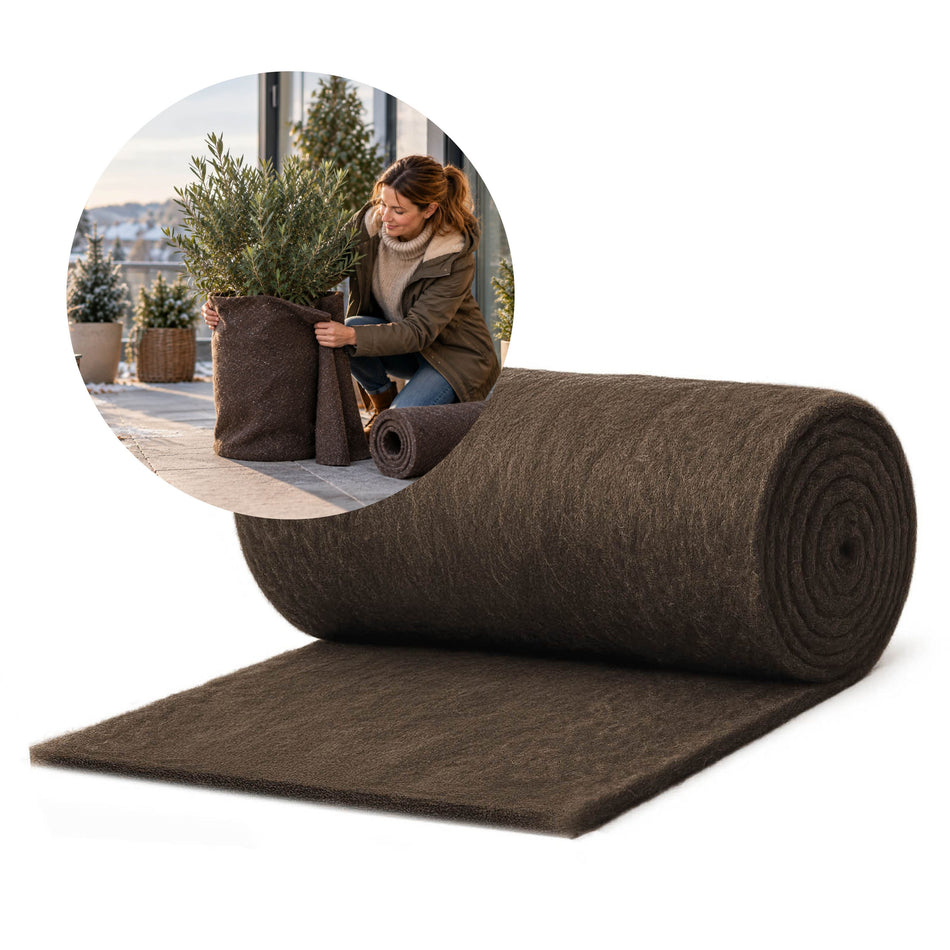 Tapis en feutre en laine de mouton, foncé, protection contre les mauvaises herbes, protection contre le gel, protection contre l'évaporation et amendement du sol