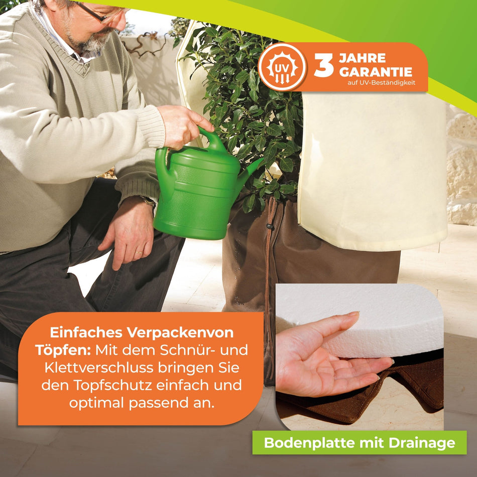 Thermo Topfschutz XXL für Pflanzenüberwinterung H 90 cm x Ø 85 cm - BioGreen GmbH