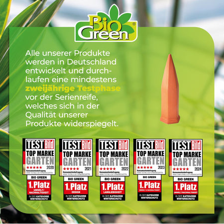 Topfpflanzenbewässerung „Hydro Wine“ Tonkegel für Wein - & PET - Flaschen - BioGreen GmbH