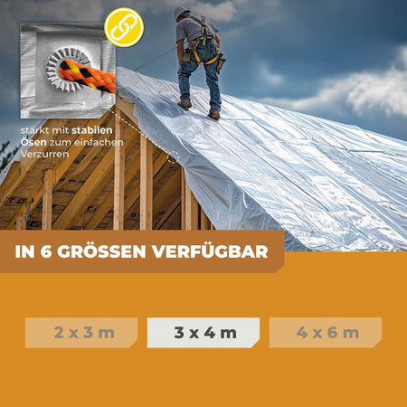 Transparente Abdeckplane 90g/m² 3x4m - BioGreen GmbH