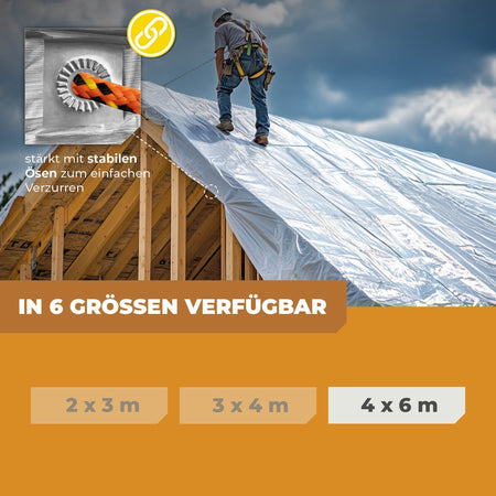 Transparente Abdeckplane 90g/m² 4x6m - BioGreen GmbH