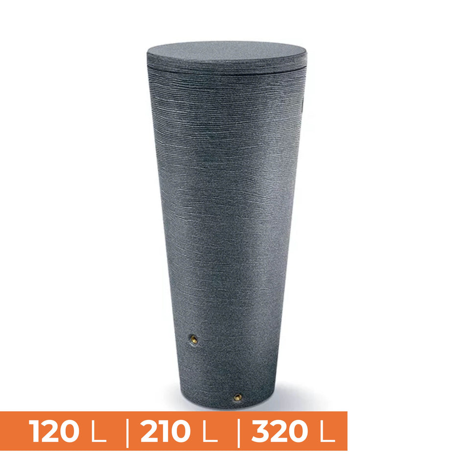 Regentonne TUBO, anthrazit, vers. Größen, gebürstete Oberfläche