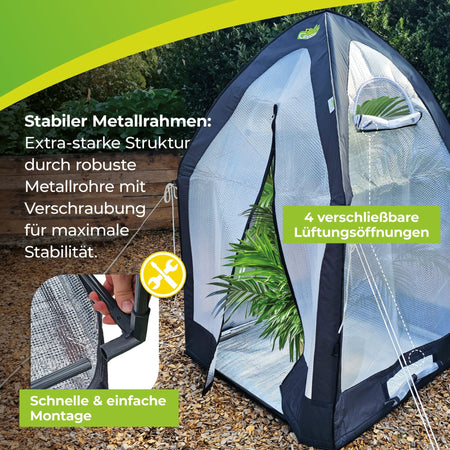 Überwinterungszelt "ICEDOME ThermoPLUS Deluxe" L 120 x B 120 x H 183 cm - BioGreen GmbH