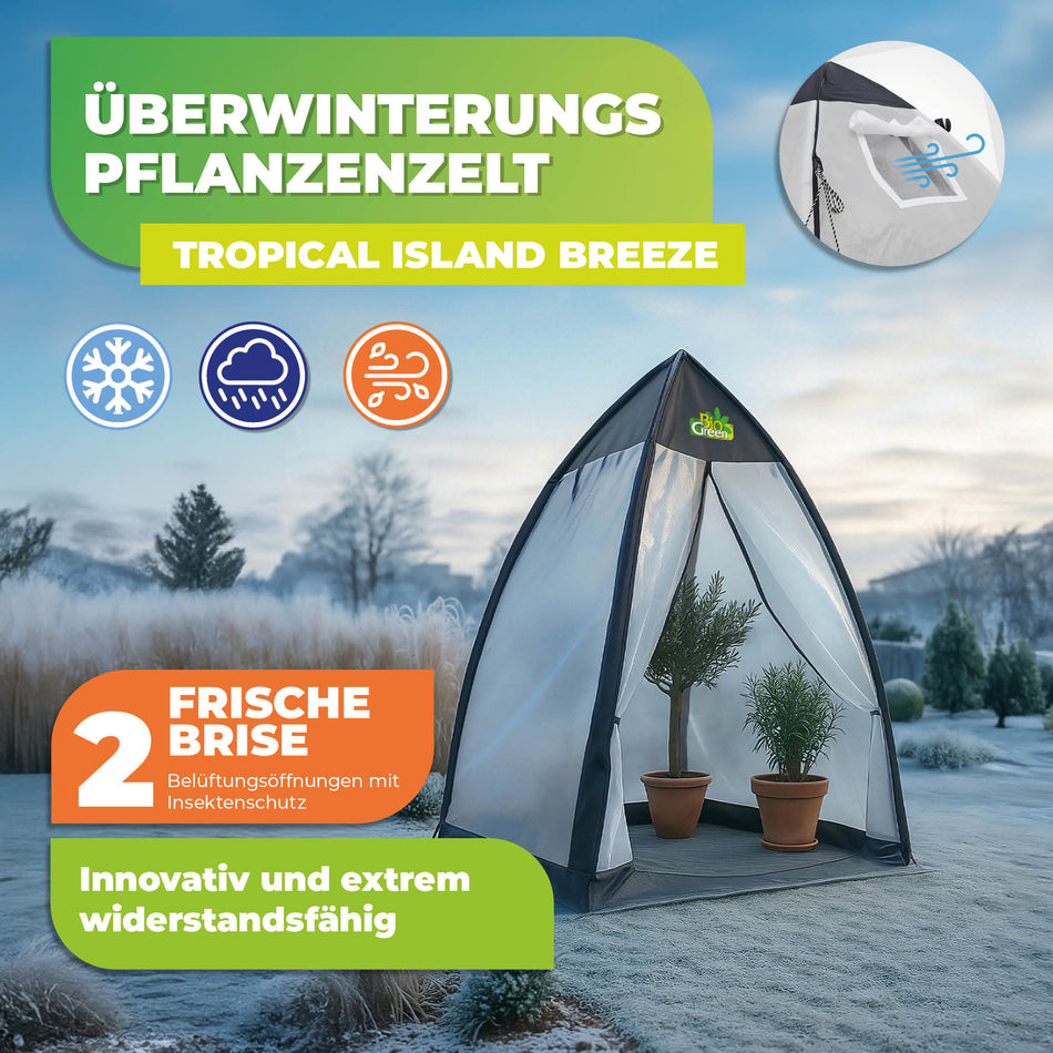 Überwinterungszelt "Tropical Island Breeze XL“ H 280 cm x Ø 340 cm - BioGreen GmbH