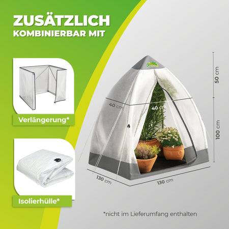 Überwinterungszelt "Tropical Island M" L 130 x B 130 x H 150 cm - BioGreen GmbH