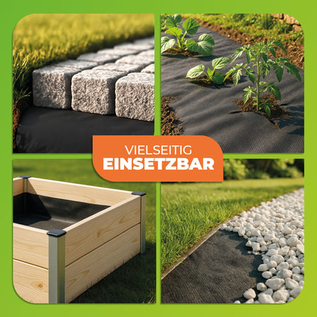 Unkraut - Mulchvlies TERRAVLIES Premium 100 g/m² Schwarz, UV - Stabil, Wasserdurchlässig - BioGreen GmbH