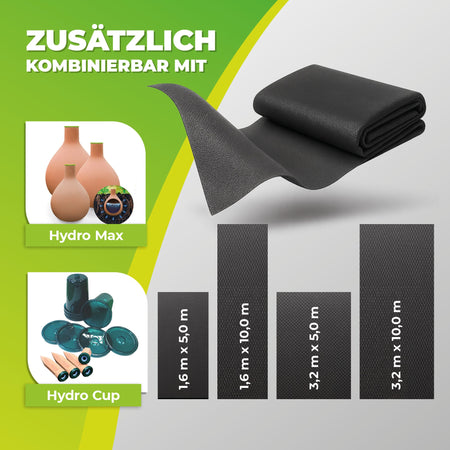 Unkraut - Mulchvlies TERRAVLIES Premium 100 g/m² Schwarz, UV - Stabil, Wasserdurchlässig - BioGreen GmbH