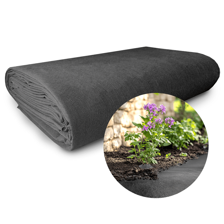 Unkraut - Mulchvlies TERRAVLIES Premium 100g Schwarz, UV - Stabil, Wasserdurchlässig - BioGreen GmbH