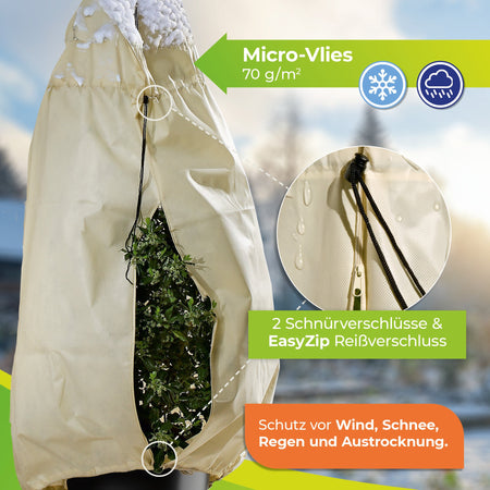 Winterschutz für Kübelpflanzen XXL H 180 x B 120 cm Ø 76 cm - BioGreen GmbH