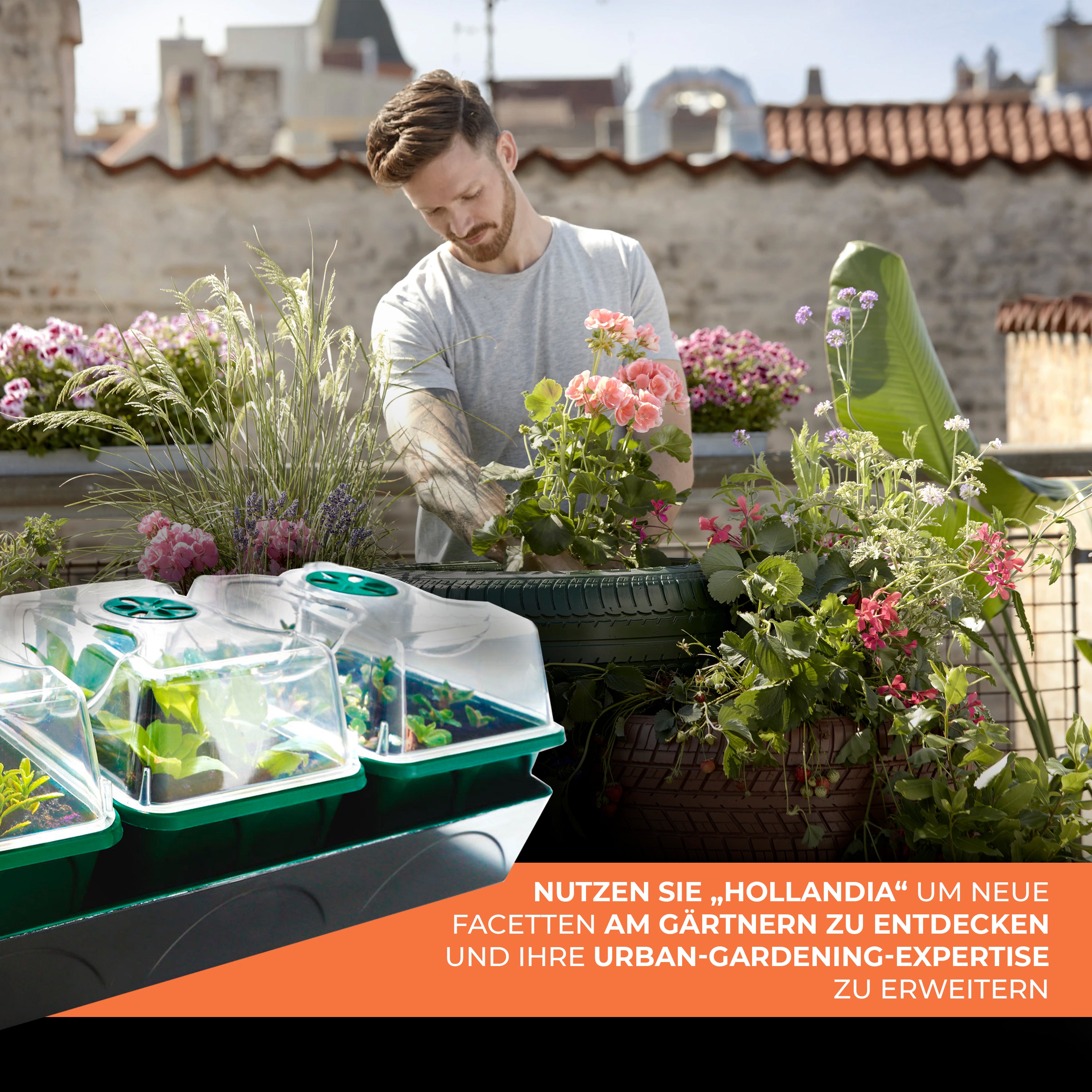 Bio Green Anzuchtstation / Mini-Gewächshaus Hollandia für Urban Gardening