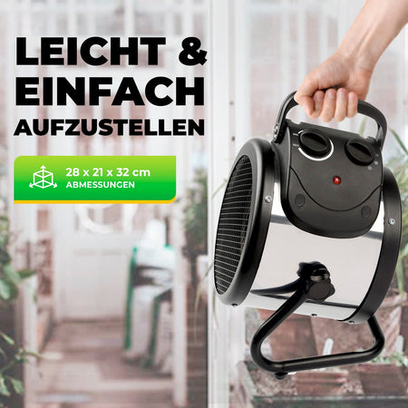 Bio Green Heizlüfter Palma mit manuellem Thermostat - Maße