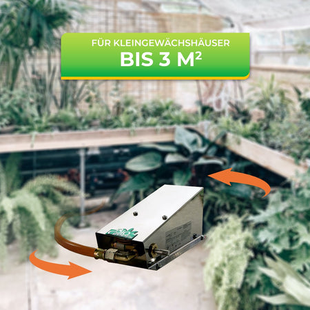 Bio Green Gas-Gewächshausheizung MI 34 für Gewächshäuser bis 3 m²