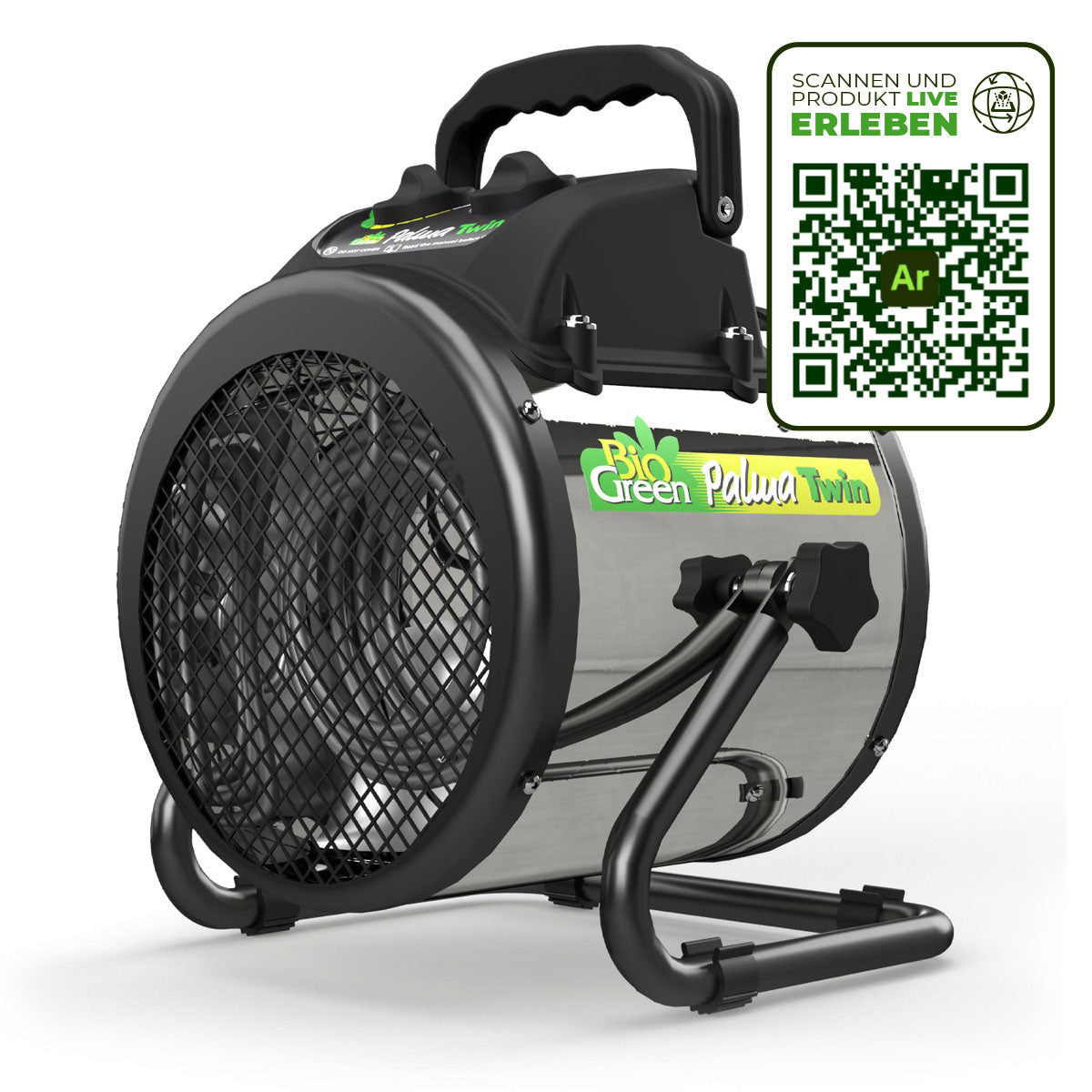 Bio Green Heizlüfter / Elektro-Gebläse-Heizung Palma Twin mit manuellem Thermostat - AR-Code