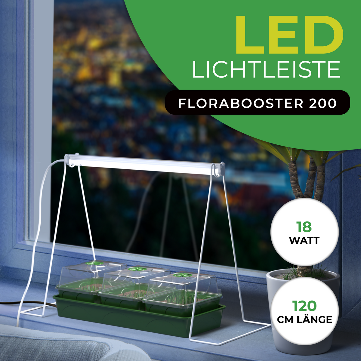 Bio Green LED-Lichtleiste für Pflanzen Florabooster 200 - 120 cm