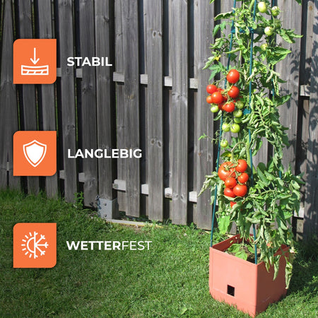 Bio Green Pflanzkübel mit Rankhilfe Maxitom in terracotta - stabil, langlebig, wetterfest