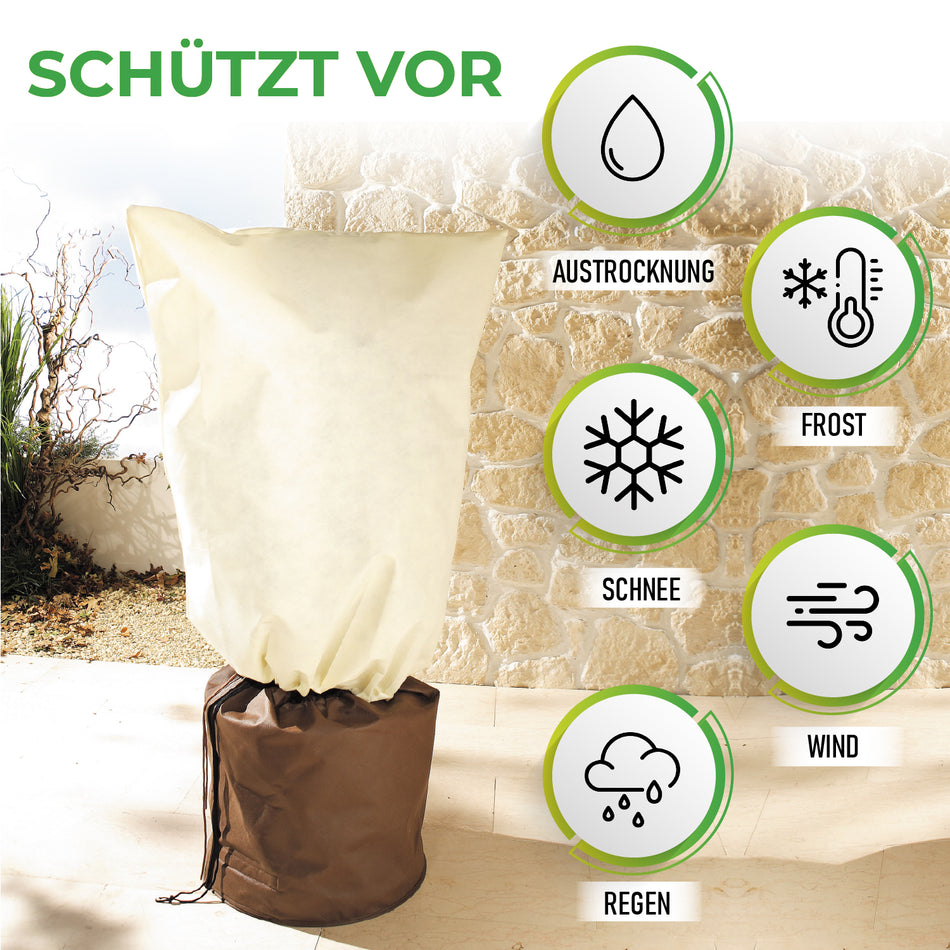 Bio Green Schutzmantel für Pflanzkübel - Größe L - zum Schutz vor Schnee, Wind, Regen, Frost