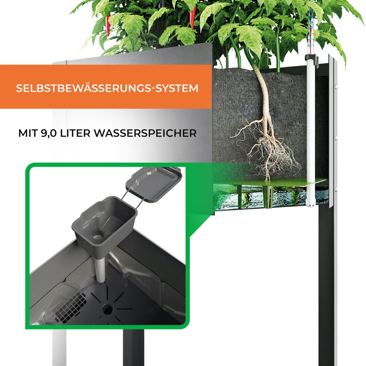 Bio Green Hochbeet mit Rankhilfe City Jungle Heidelberg mit Selbstbewässerungssystem
