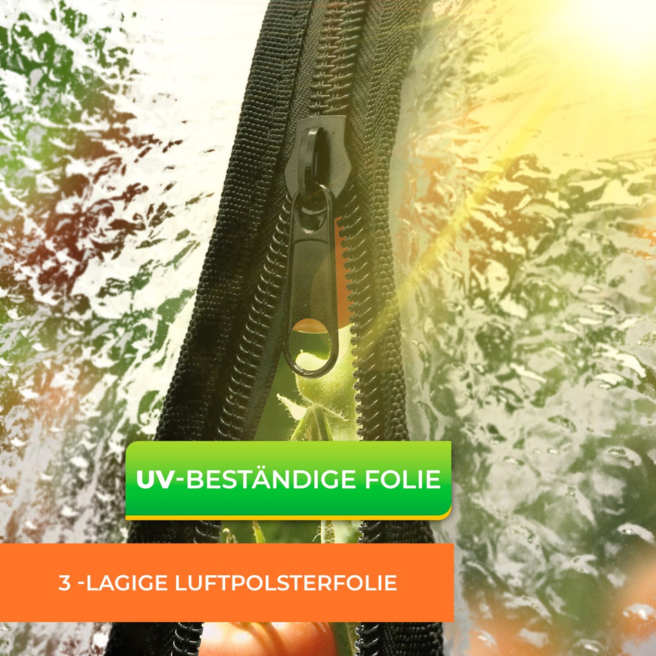 Isolierende Hülle aus 3-lagiger Luftpolsterfolie für Pflanzkübel City Jungle mit Rankgitter von Bio Green