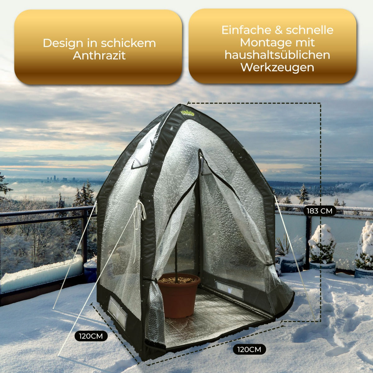 Bio Green Pflanzen-Winterschutzzelt Icedome ThermoPlus - einfacher Aufbau
