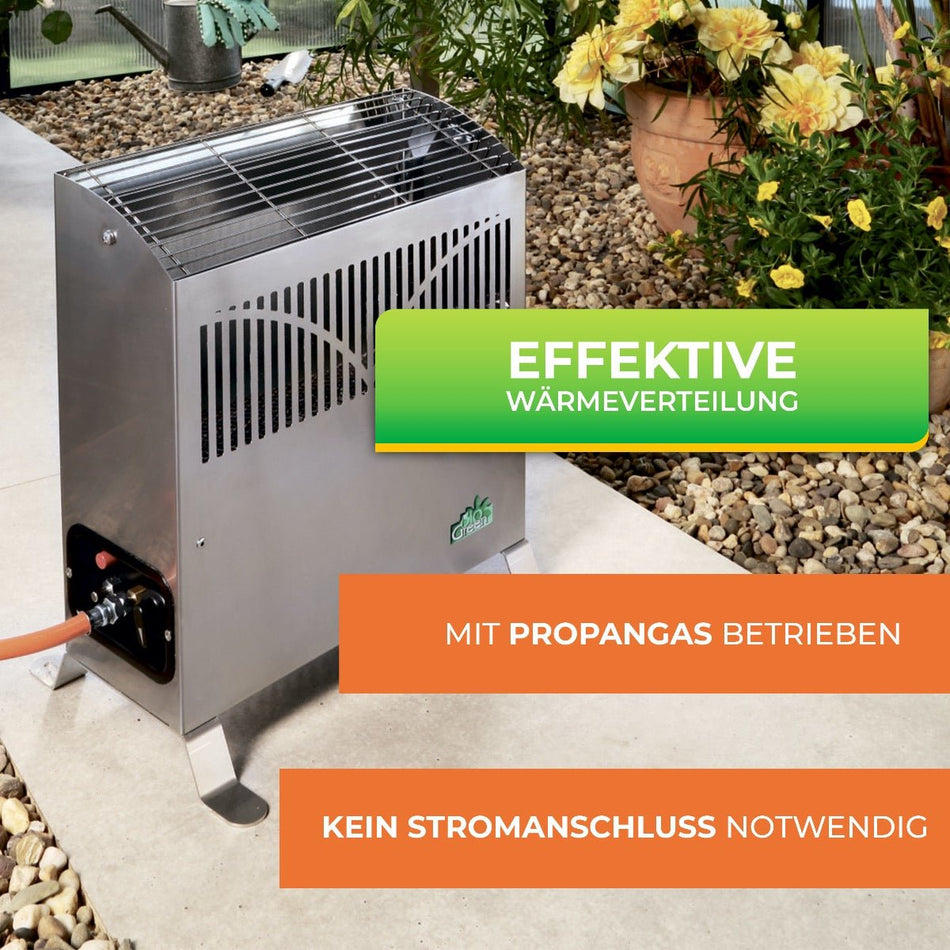 Gasgewächshausheizung "Frosty" 2500 Watt mit Frostschutzfunktion - BioGreen GmbH