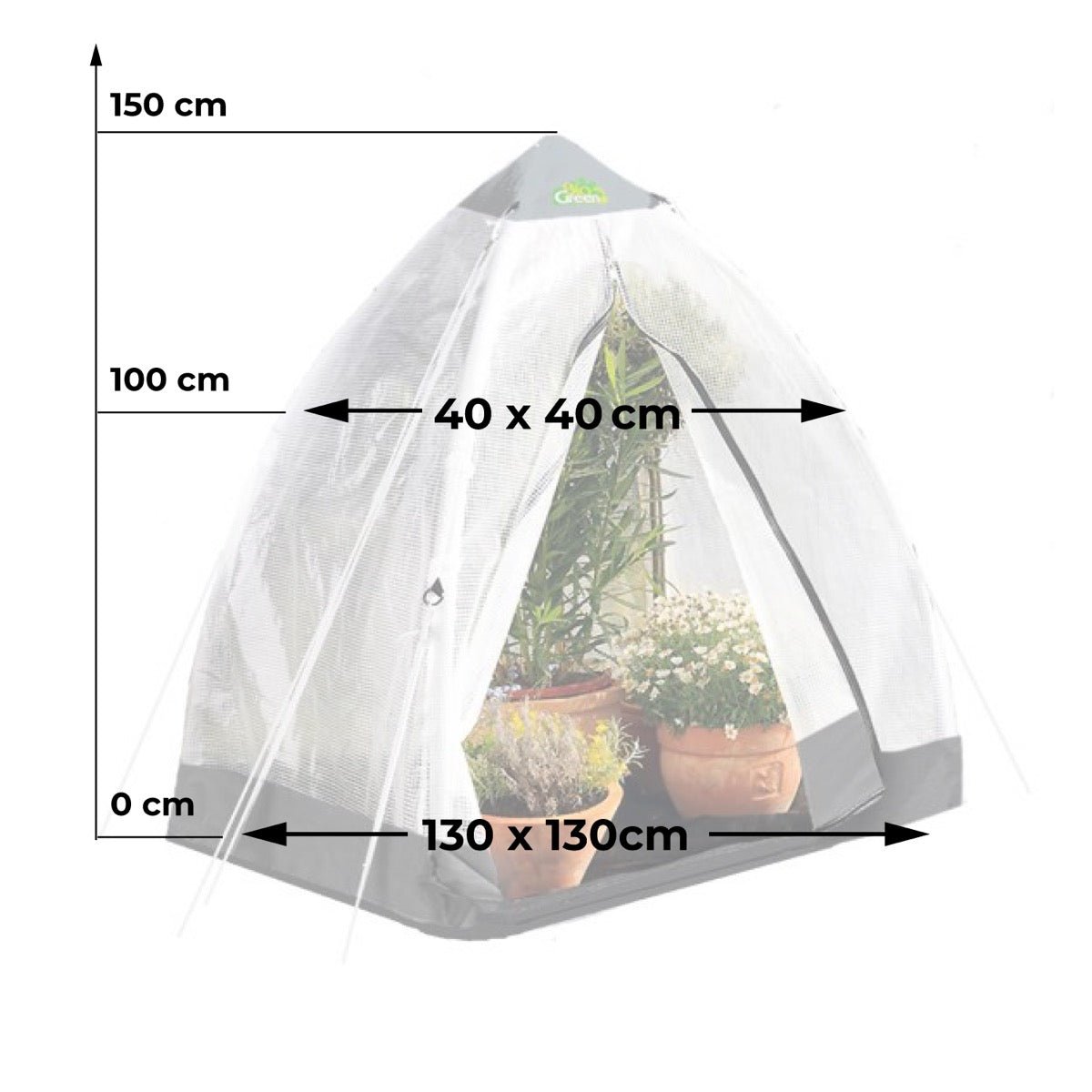 Überwinterungszelt "Tropical Island M" L 130 x B 130 x H 150 cm - BioGreen GmbH